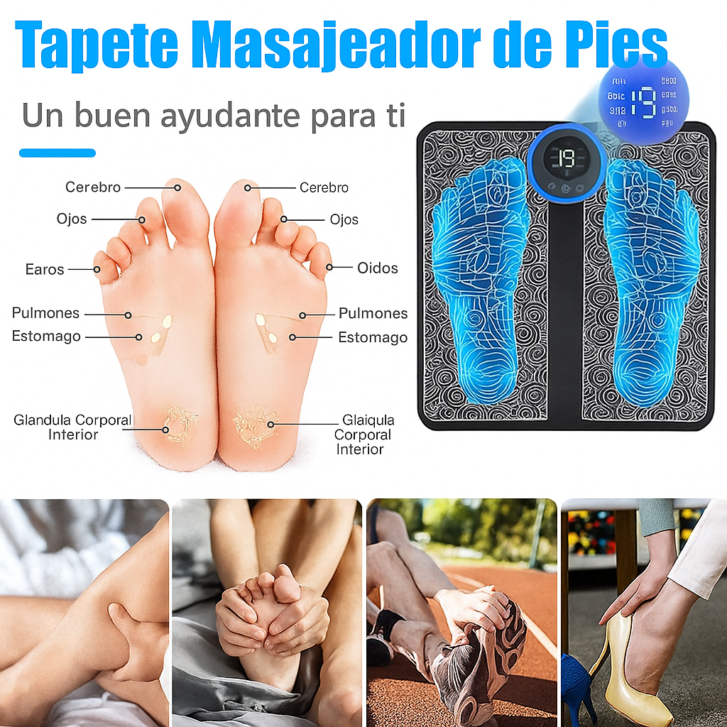 Tapete Masajeador Inteligente de pies y piernas Recargable
